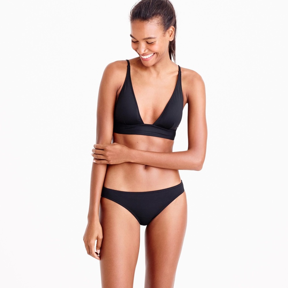 J.Crew Plunge V-Neck Bikini Top - ORANGE
